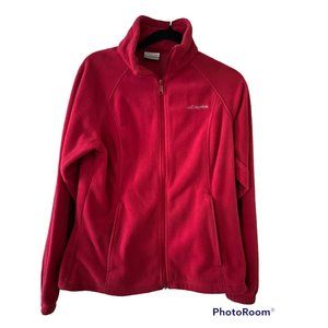 COLUMBIA RED FLEECE JACKET SZ MED